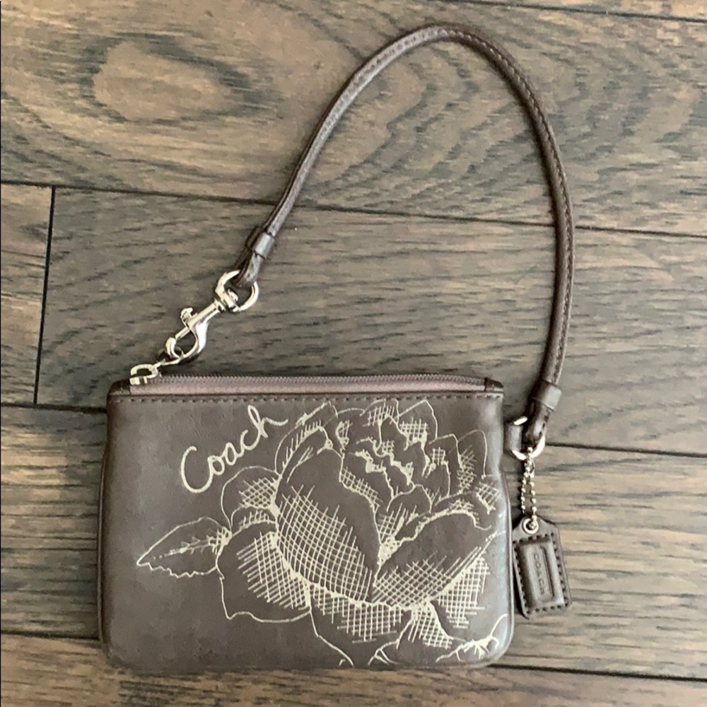 SOLD EUC Coach Jewel Flower Leather Coin Purse